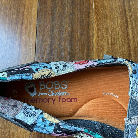 Bob’s for Cats “Party Cats” Sz 7.5 Canvas Print Memory Foam Slip on Loafers - Picture 10 of 11